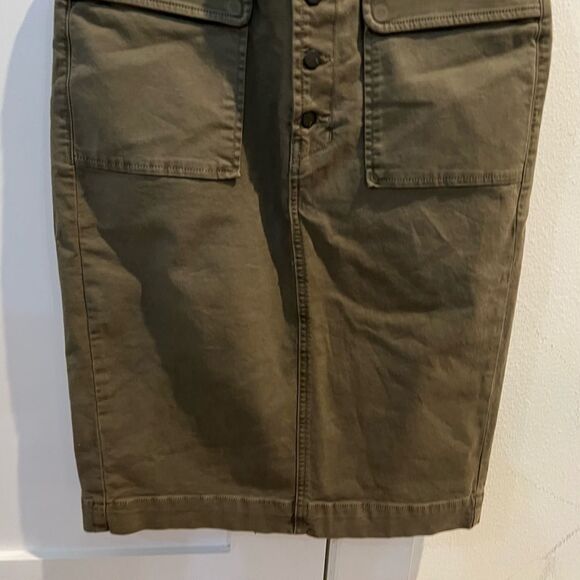 J Brand Womens Ani 7035B114 Midi Skirt Olive Drab Khaki 27 - Picture 9 of 16